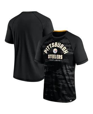 Men's Fanatics Black Pittsburgh Steelers Hail Mary Raglan T-shirt