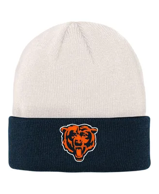 Big Boys Cream, Navy Chicago Bears Bone Cuffed Knit Hat