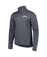 Men's Msx by Michael Strahan Charcoal Los Angeles Chargers Quarter-Zip Sweatshirt