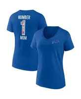 Women's Fanatics Royal Buffalo Bills Plus Size Mother's Day #1 Mom V-Neck T-shirt