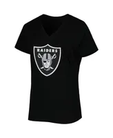 Women's Fanatics Darren Waller Black Las Vegas Raiders Plus Size Player Name and Number V-Neck T-shirt