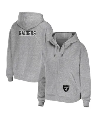 Women's Wear by Erin Andrews Heathered Gray Las Vegas Raiders Team Full-Zip Hoodie