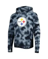 Men's New Era Black Pittsburgh Steelers Team Tie-Dye Pullover Hoodie