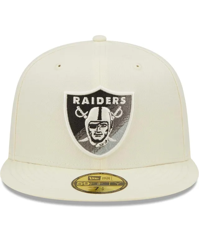 Las Vegas Raiders New Era Chrome Collection 39THIRTY Flex Hat - Cream