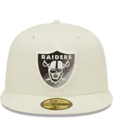 Men's New Era Cream Las Vegas Raiders Chrome Dim 59FIFTY Fitted Hat