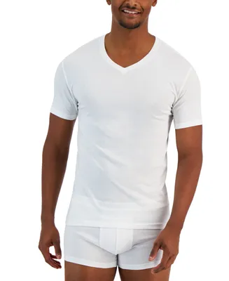 Alfani Men's 4-Pk. Slim-Fit Solid V-Neck Cotton Undershirts, Created for Macy's