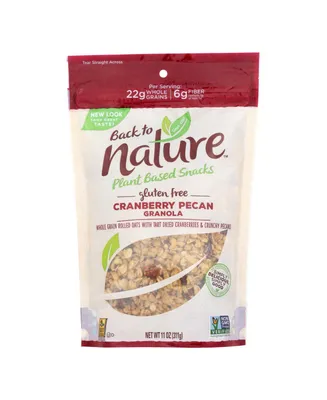 Back To Nature Cranberry Pecan Granola - Whole Grain Rolled Oats with Tart Cranberries and Crunchy Pecans - Case of 6