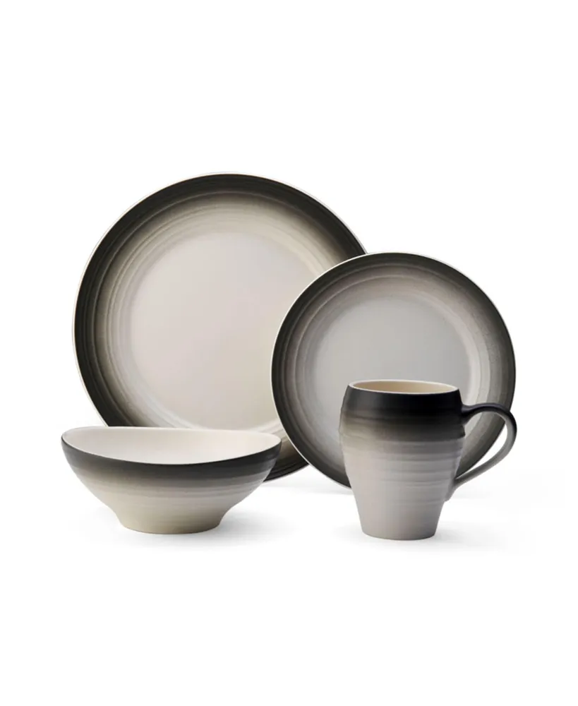 Mikasa Swirl Graphite 4 Piece Place Setting