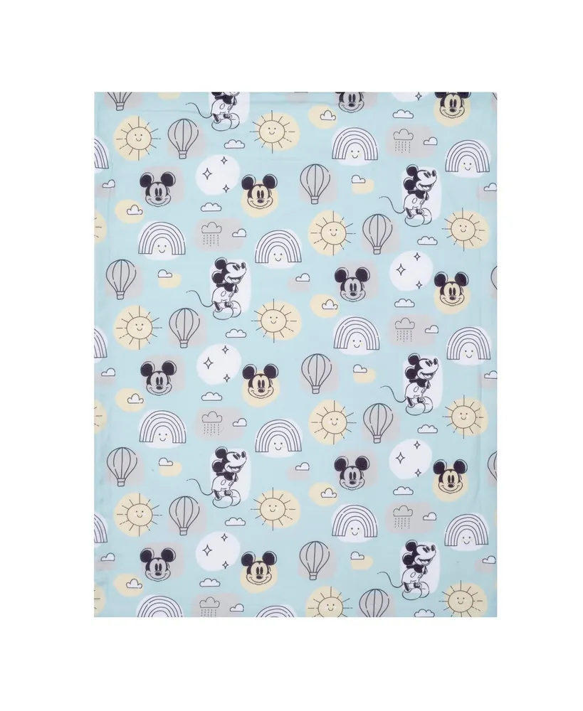 Lambs & Ivy Disney Baby Classic Mickey Mouse Blue/White Soft Fleece Baby Blanket