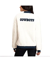 Women's G-iii 4Her by Carl Banks Oatmeal, Navy Dallas Cowboys Switchback Reversible Full-Zip Jacket