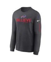 Men's Nike Anthracite Buffalo Bills Team Slogan Long Sleeve T-shirt