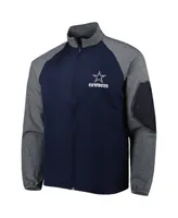 Men's Dunbrooke Navy Dallas Cowboys Hurricane Raglan Full-Zip Windbreaker Jacket