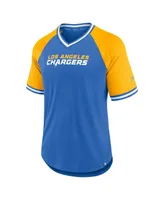 Men's Fanatics Powder Blue Los Angeles Chargers Second Wind Raglan V-Neck T-shirt