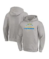 Men's Fanatics Heathered Gray Los Angeles Chargers Big and Tall Team Lockup Pullover Hoodie