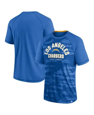Men's Fanatics Powder Blue Los Angeles Chargers Hail Mary Raglan T-shirt