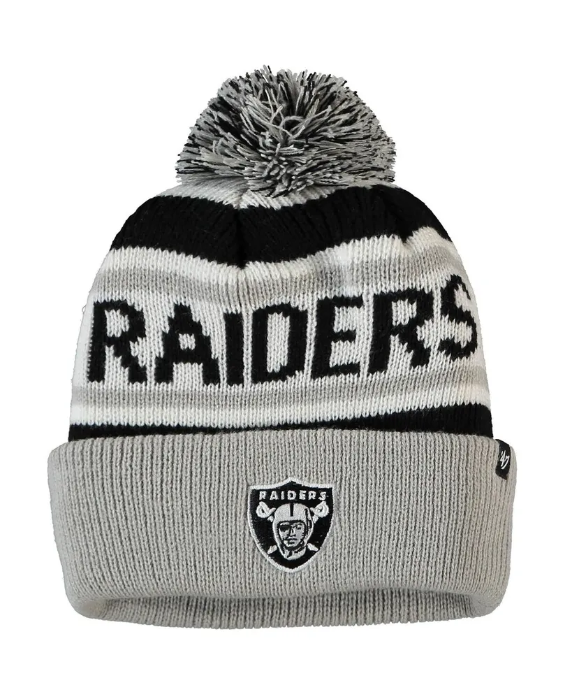 47 Black Las Vegas Raiders Bering Cuffed Knit Hat with Pom