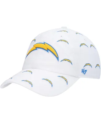 Women's '47 Brand White Los Angeles Chargers Team Confetti Clean Up Adjustable Hat