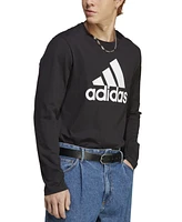 adidas Men's Basic Badge of Sport Long-Sleeve Crewneck T-Shirt