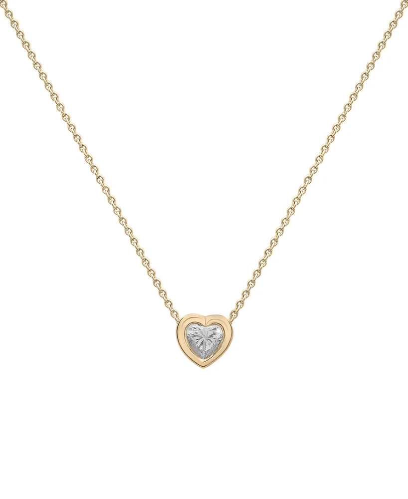 Diamond Heart Pendant Necklace (1/4 ct. t.w.) in 14k Gold, 16" + 2" extender