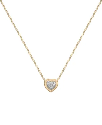 Diamond Heart Pendant Necklace (1/4 ct. t.w.) in 14k Gold, 16" + 2" extender