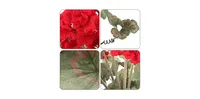 Vibrant Red Geranium Bush, Faux Floral Decor, Home & Events