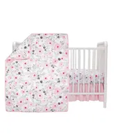 Bedtime Originals Blossom Pink Watercolor Floral 3-Piece Baby Crib Bedding Set