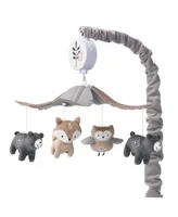 Lambs & Ivy Woodland Forest Gray/Tan Musical Baby Crib Mobile Soother Toy