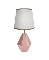 Lambs & Ivy Rose Gold Modern Hexagon Nursery Lamp with Shade & Bulb