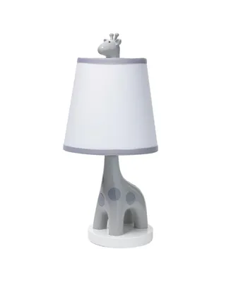 Lambs & Ivy Giraffe and a Half Gray/White Nursery Lamp with Shade and Bulb