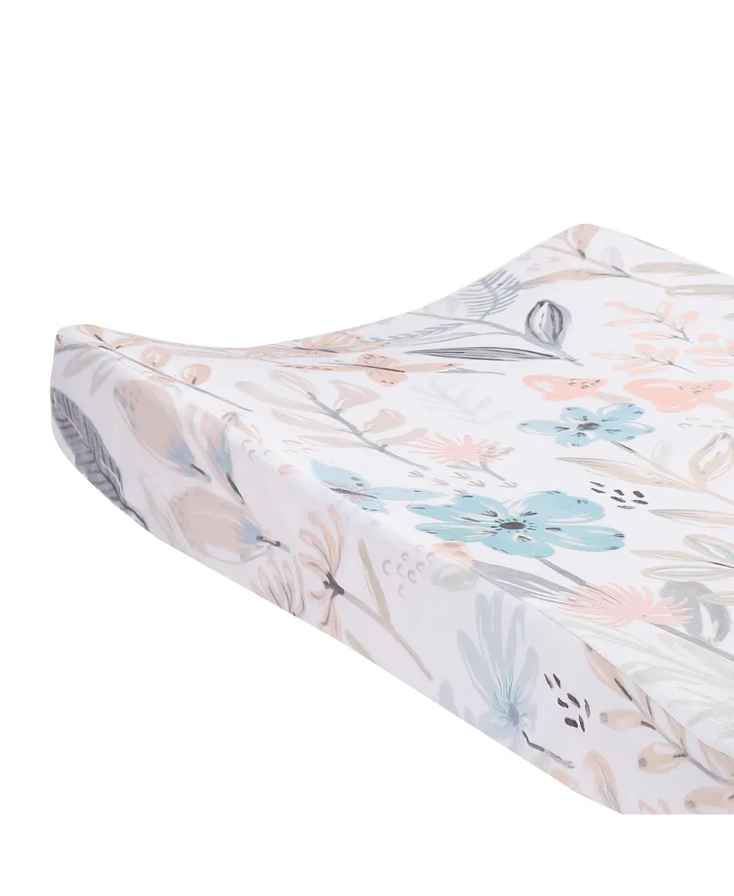 Lambs & Ivy Baby Blooms Watercolor Floral/Butterfly Soft Changing Pad Cover