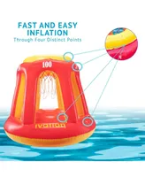 Ivation Inflatable Floating Pool Toy, Hoop & Ball for Swimming Pool