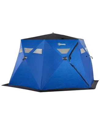 Outsunny 8 Person Ice Fishing Shelter, Waterproof Oxford Fabric