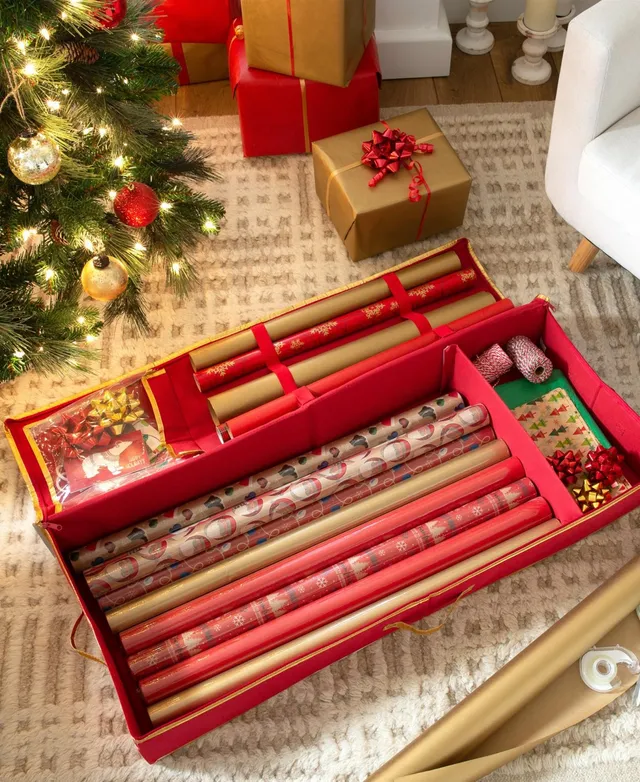 Simplify 8 Compartment Hanging Holiday Gift Wrap Organizer