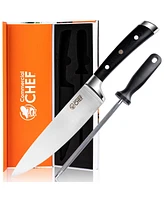 Commercial Chef Professional 8" Chef Knife with Sharpener