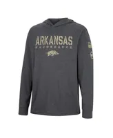 Men's Colosseum Charcoal Arkansas Razorbacks Team Oht Military-Inspired Appreciation Hoodie Long Sleeve T-shirt