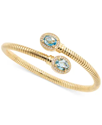 Multi-Topaz Bypass Bangle Bracelet (3-5/8 ct. t.w.) in 14k Gold-Plated Sterling Silver