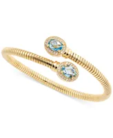 Multi-Topaz Bypass Bangle Bracelet (3-5/8 ct. t.w.) in 14k Gold-Plated Sterling Silver