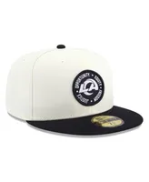 Men's New Era Cream and Black Los Angeles Rams 2022 Inspire Change 59FIFTY Fitted Hat