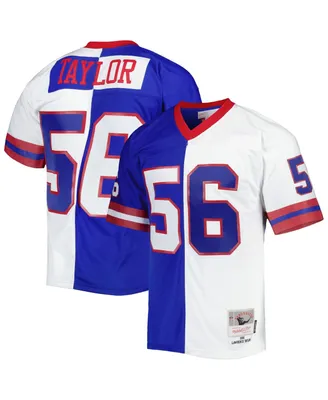 Men's Mitchell & Ness Lawrence Taylor Royal and White New York Giants 1986 Split Legacy Replica Jersey