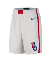 Men's Nike White, Blue Philadelphia 76ers 2022/23 City Edition Swingman Shorts