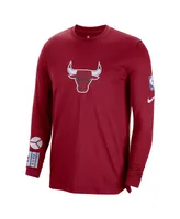 Men's Nike Red Chicago Bulls 2022/23 City Edition Pregame Warmup Long Sleeve Shooting Shirt