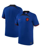 Big Boys Nike Royal Netherlands National Team 2022/23 Away Breathe Stadium Replica Blank Jersey