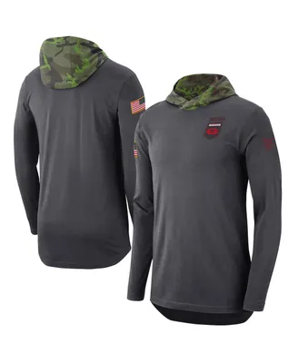Men's Nike Anthracite, Camo Georgia Bulldogs Military-Inspired Long Sleeve Hoodie T-shirt