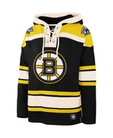 Men's '47 Brand Black, Gold Boston Bruins Superior Lacer Pullover Hoodie