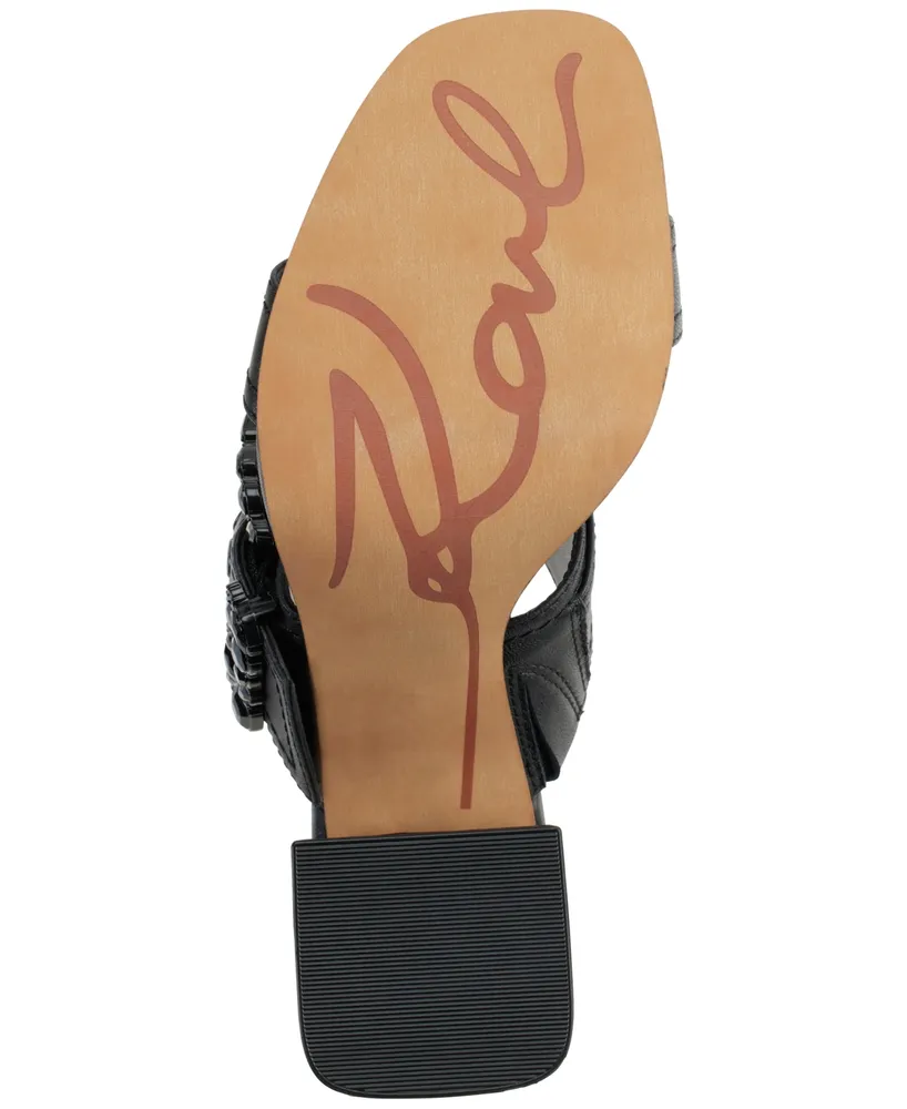 Karl Lagerfeld Paris Women's Sylvie Slip-On Buckled Sandals