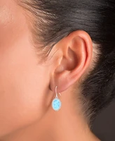 Macy's Larimar and Cubic Zirconia Fishhook Earrings (7/8 ct.t.w.) in Sterling Silver