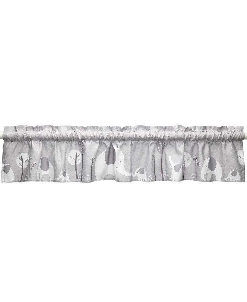 Bedtime Originals Elephant Love Gray Nursery Window Valance