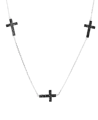 Macy's Spinel Crosses Necklace (1 1/3 ct. t.w.) in Sterling Silver