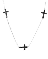 Macy's Spinel Crosses Necklace (1 1/3 ct. t.w.) in Sterling Silver