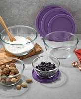 JoyJolt Joyful 4 Piece Glass Mixing Bowls with Lids Set